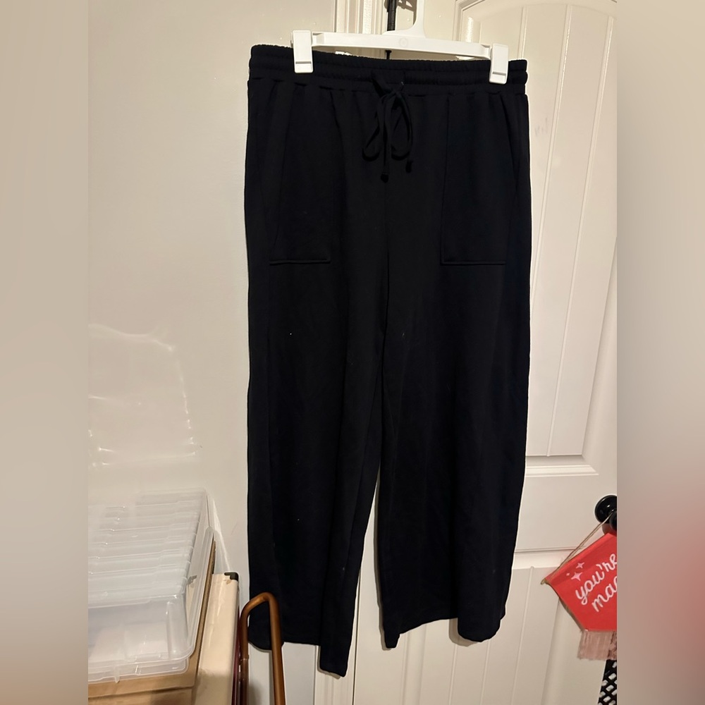 Who What Wear Black Wide Leg Lounge Pants